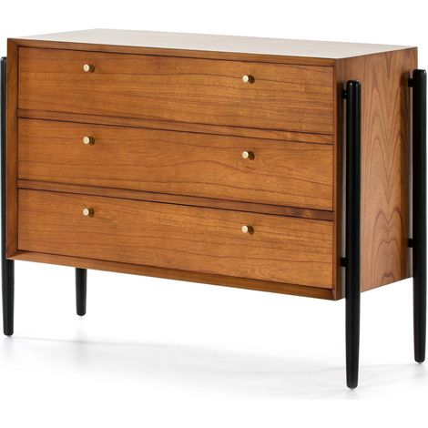 Comoda 125X45X90 Madera Mindi Marron/Negro (1/4)