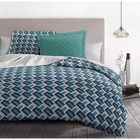 Parure de Couette 240x260 cm 100% Coton 57 Fils Housse + 2 Taies Motif Minerva (1/5)