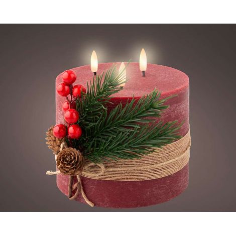 Lumineo Candela LED Rossa - Atmosfera Accogliente - 15cm (1/4)