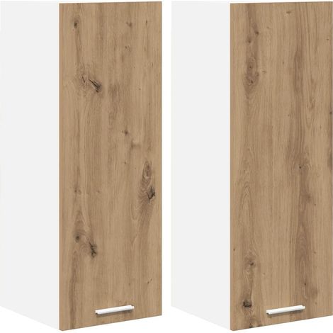 Set di 2 armadietti pensili moderni con ampio spazio di archiviazione 30 x 31 x 80 cm in legno multistrato bianco 020053296