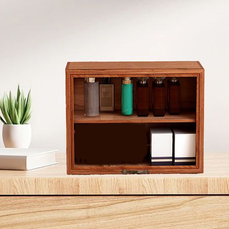 Vitrine à Figurines Miniatures en Bois pour Collection - Cabinet de Présentation et Organisation - Solid Wood, 30x11x23cm (1/5)