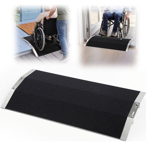 Rampe de seuil de porte pour PMR, Fauteuil Roulant, Porte, Barres de soutien Largeur réglable 5,6 - 13 cm, Charge maxi 300 kg (1/5)