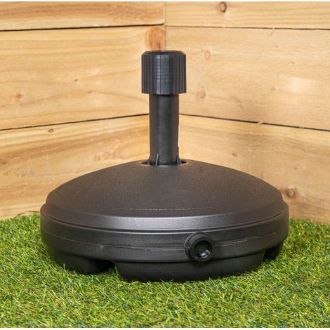 7Kg / 7 Litre Capacity Water Filled Garden Parasol Umbrella Base in Black (1/6)