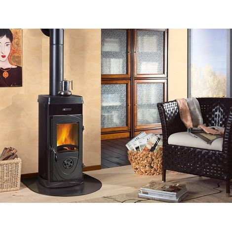 Nordica – Poêle à bois 5 kW – Habillage acier émaillé vert – Volume chauffable 143 m³ – Sortie fumée 12 cm – Dimensions 36x42x77 cm - VERT 5 KW