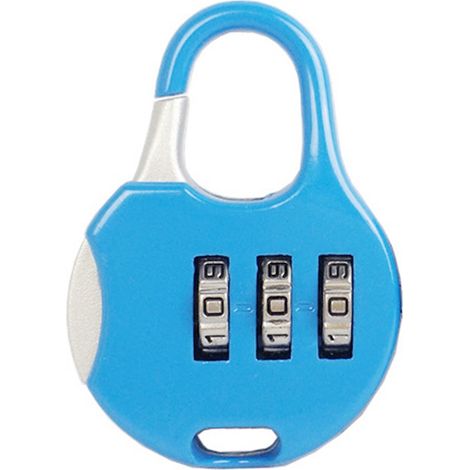Mini cadenas à combinaison 3 chiffres, antivol, en alliage de zinc, pour casiers, valises et bagages, bleu ciel (1/5)
