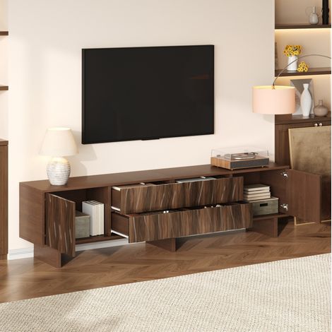 Mobile TV 180 x 40 x 56 cm, 4 cassetti, 2 ante, TV fino a 75 pollici OKMYHOME (1/5)