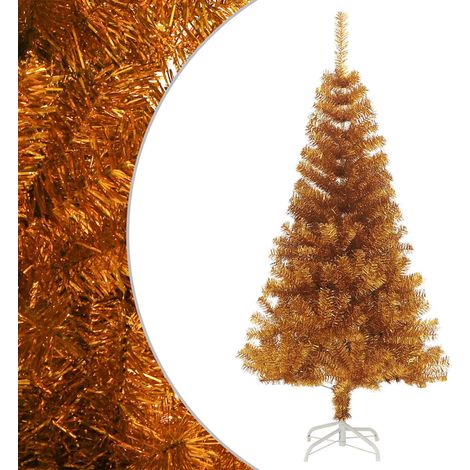 vidaXL Künstlicher Weihnachtsbaum mit Ständer Gold 120 cm PET (1/5)