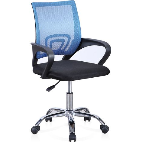 Chaise de bureau pivotante modèle Vita noir/bleu (1/2)