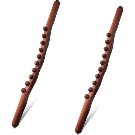 2 x 10 Gua-Sha-Schabestäbe aus Holz – Massagegeräte für Nacken- und Rückenschmerzen, Bauch, Körperformung, Anti-Cellulite und Beine (1/5)