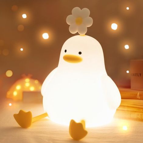 Niedliches Nachtlicht Warmes Nachtlicht Schlafzimmerlampe Touch Bedienung Huhn LED Nachtlicht Kinderzimmer Dimmbar Timer Warmes Licht USB Ladefun (1/5)