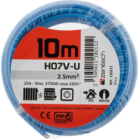 HO7VU  2,5 mm²  BLEU 10 M (1/2)