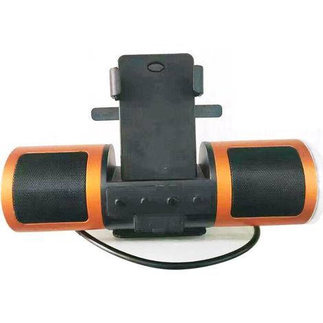 Autoradio MP3 da 20 W per moto con subwoofer, supporto per cellulare e luci colorate. (1/2)