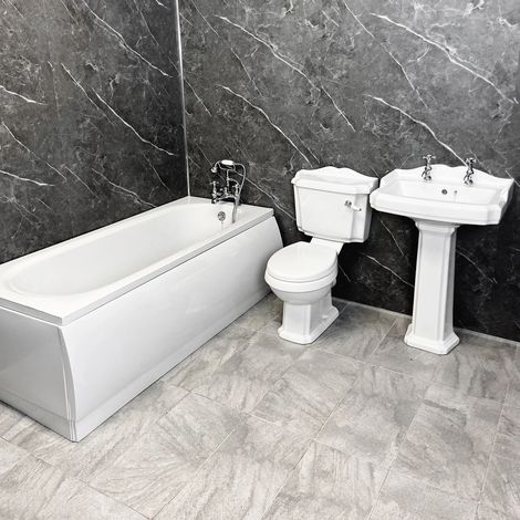 Complete Bathroom Suite With Traditional Legend Basin & Toilet Inc Tap Option, With Bath Pillar Taps (1/5)