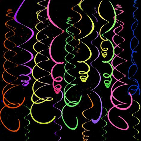 20 Pack Neon Garland for New Year, Birthday Streamers, Black Light Party Garland, Carnival Decoration, Streamer, New Year Decoration (1/5)