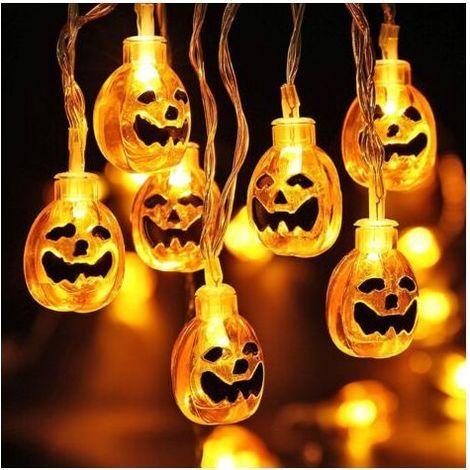 BUNTHAUS 6m Guirlandes Lumineuses Halloween, 40 LEDs Citrouilles Orange Jack O Lanterne 3D en Plastique Citrouille de Fées Lumières pour Halloween, Noël, Festival, Party, Intérieur Decor (1/5)