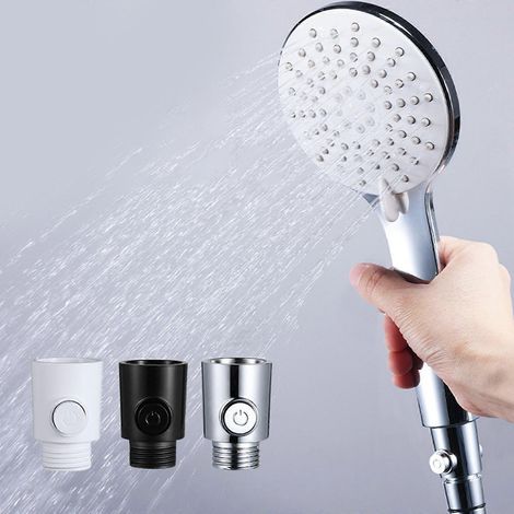 Robinets de douche portables à bouton-poussoir, vannes de contrôle de débit d'eau de 1/2 pouce pour une installation facile, compatibles avec les douches de bidet, blanc (1/4)