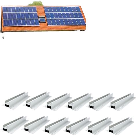 Supports de montage pour panneaux solaires, construction en aluminium, installation facile, pour 5pcs panneaux PV (1/2)