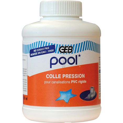 Colle Pression - Colle blanche spéciale piscine pour PVC rigide 250mL - Lot de 12