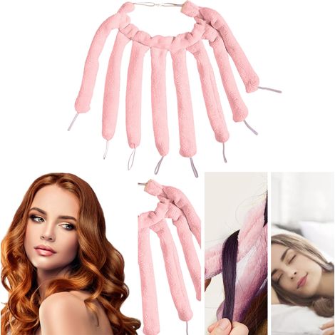 Serre-tête bigoudis sans chaleur, rouleaux à cheveux en velours corail, ondulations nuit, coiffure DIY, bandeau pour boucles (1/5)