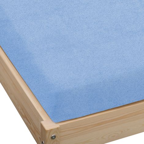 Lenzuolo con angoli in spugna 90x200 blu SPESSO (1/3)