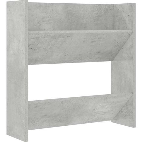 Scarpiera Mobile per scarpe a Muro Grigio Cemento 60x18x60cm in Legno Multistrato (1/5)