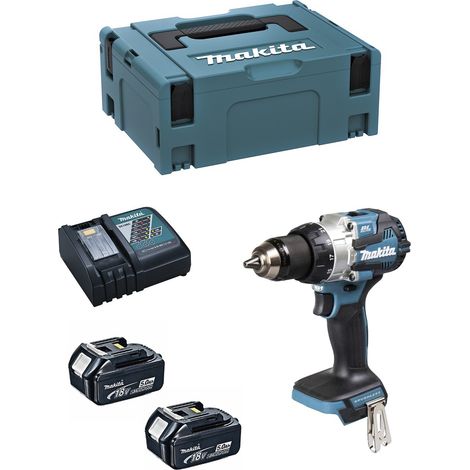 Makita Akku Bohrschrauber Bohren Schrauben Makpac 18V 2x5,0Ah 73Nm DDF489RTJ (1/5)