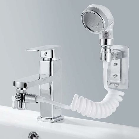 Soffione doccia per lavandino, set soffione doccia esterno per lavandino, soffione doccia con attacco rapido, tubo flessibile staccabile, per shampoo, bagnetto per neonati, lavaggio animali domestici (1/5)