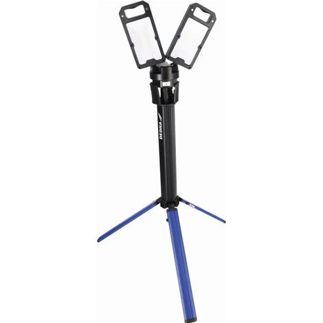 Lámpara de trabajo portátil plegable Dedra L1068 de 5000 lm con doble cabezal, trípode y USB-C, color negro (1/2)