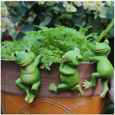 Niedliches Mini-Teichdekoration-Set mit Hängefröschen – Verspielte Bonsai-Ornamente für Gartenteich, Blumentopf oder Zen-Garten