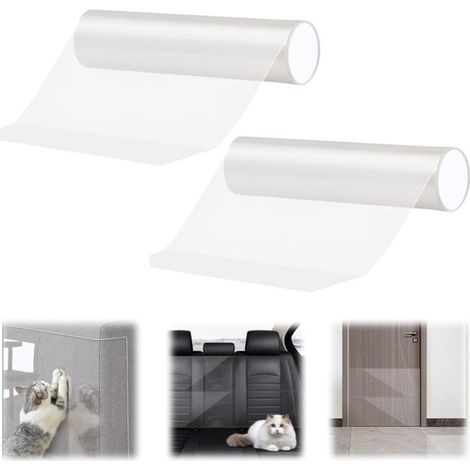 Film de protection pour meubles 2 rouleaux 20 x 300 cm - anti-griffes, transparent (1/5)