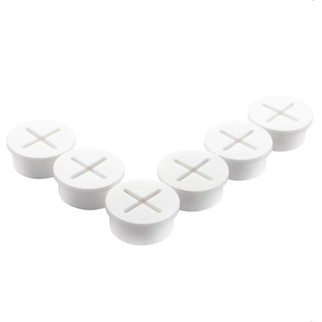 6pièces Cache-câbles Plastique Rond pour Bureau Grommet De De Fils Décoratif Couvercle De Passage De Câbles pour Tables Et Bureaux (1/5)