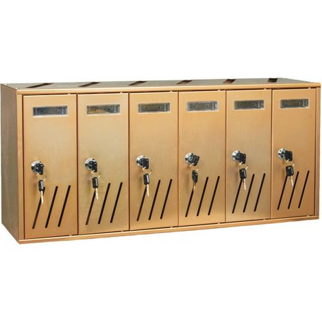 Casellario Postale a 6 Posti Madrid - Bronzo - 62X17,5Xh30 cm (1/3)