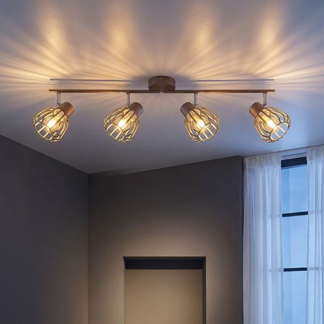 Plafoniera a LED Lampada da soffitto Lampada da soggiorno Faretto Marrone orientabile L 80 cm (1/5)