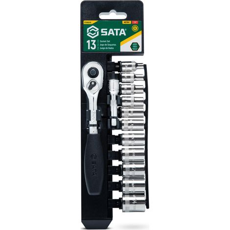 13 Tlg. 1/4" 6-Kant Steckschlüssel-Satz, metrisch (1/4)