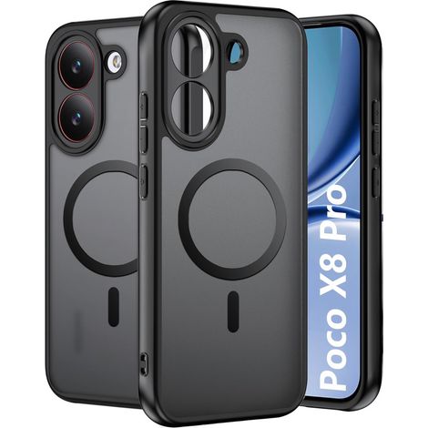 Custodia per Xiaomi Poco X8 Pro, per MagSafe, erbord Matt Case, nera (1/5)