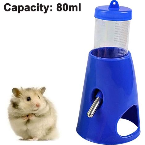 1 Abreuvoir pour rongeur, 80 ml, plastique et métal, embout inox, pour hamster et petits animaux (1/5)