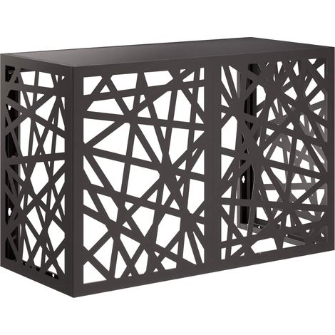 Klimaanlagenabdeckung Schwarz 90 x 40 x 60 cm Stahl vidaXL