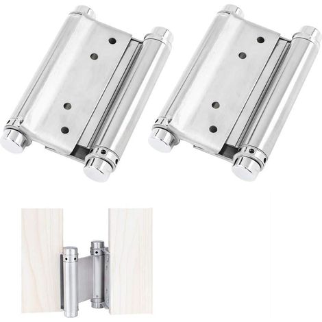Paire de charnières réglables à double action en acier inoxydable pour comptoir de café, fermeture automatique parfaite de 7,6 cm (3 pouces). (1/3)
