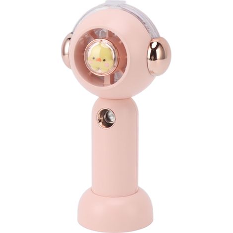 Joli ventilateur brumisateur portable avec fonction d'atomisation, rechargeable par USB, petit format et format de poche, 500 mAh, rose (1/5)