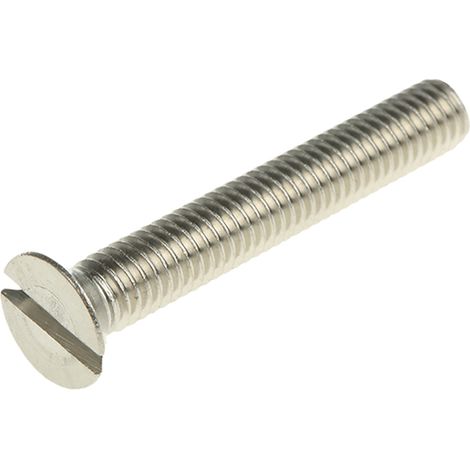 Vis à métaux RS PRO M6 à tête Fraisée fendue en Acier Inoxydable, 12mm ( Prix pour Sachet de 50 )