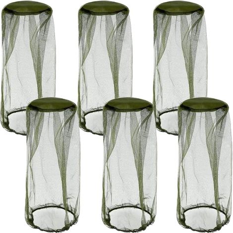 Tête de Moustique Net, Filet Anti-Moustique pour apiculteurs, Filet pour Chapeau de pêche, Filet de Protection Anti-Moustique pour la tête pour la randonnée, Le Camping et l'alpinisme - 6 pièces (1/5)