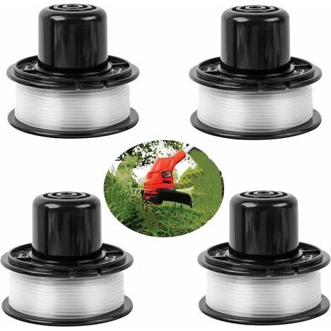 A6226 Trimmerfadenspule, kompatibel mit Black & Decker Automatik-Rasentrimmer GL360 GL250 GL310 GL360SB mit 6 m Faden, Trimmerfadenspule für Black & Decker A6226 ST4400 ST4500 ST5000 (4 Stück) (1/5)