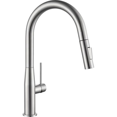 Grifo de cocina con rociador extraíble, de acero inoxidable duradero, cromado, G3/8 (1/5)