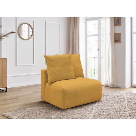 BOBOCHIC - Chauffeuse 1 place sans accoudoir pour canapé modulable VOLTAIRE tissu chiné   Jaune (1/5)