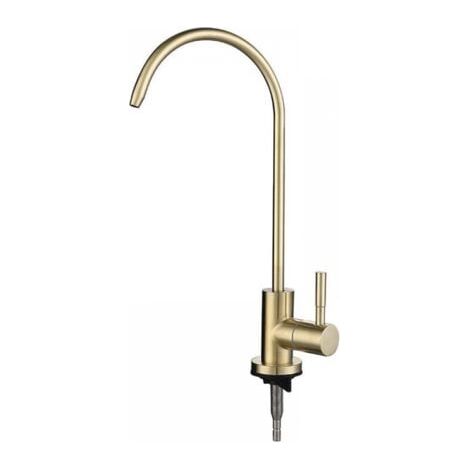 Robinets de cuisine Robinet filtre à eau, robinet filtre à eau froide simple à col de cygne pour évier de cuisine, or (1/5)