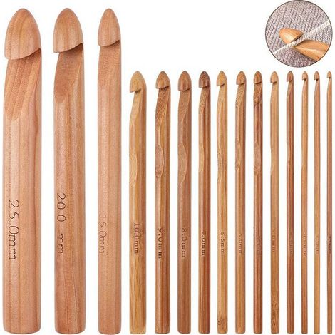 Porte-manteau mural en bambou, set de 15 patères en bois naturel, crochets muraux robustes pour entrée, couloir et salle de bain, rangement pratique et élégant (1/5)