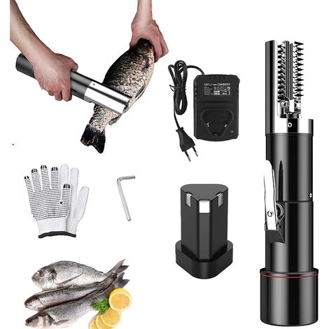 Détartreur de Poisson électrique, 125W Batterie Nettoyeur d'écailles de Poisson 7500r/min détartrant pour Poisson Voiture Rechargeable Outils de détartreur de Poisson (1/5)