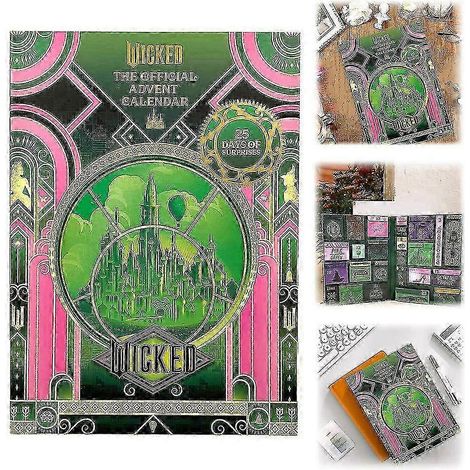 Calendrier de l'Avent Wicked avec décorations et objets de collection pour le compte à rebours des fêtes