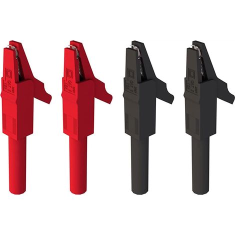 piezas de pinza de cocodrilo, pinza de cocodrilo de cobre con funda de plástico protectora completa para conector banana macho de 4 mm (1/5)