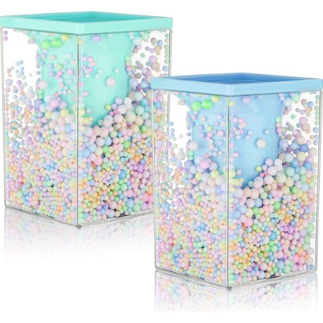 Support Pour Stylos - Organiseur De Bureau En Acrylique Double Couche - Pour Rangement De Crayons Pinceaux À Maquillage Et Articles De Papeterie - 2 Pièces Rose Et Violet (1/5)